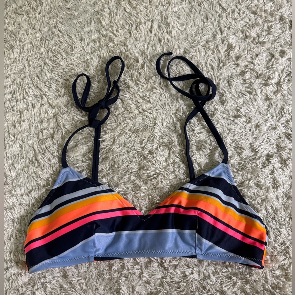 Colorful Striped Bikini Top
